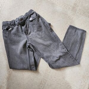 Cat & Jack gray elastic waist relaxed straight leg jeans Size 14